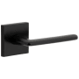 Viaggio Quadrato Right Handed Solid Brass Passage Door Lever Set with Brezza Lever and Quadrato Linen Backplate - 2-3/4" Backset Satin Black