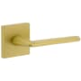 Viaggio Quadrato Right Handed Solid Brass Passage Door Lever Set with Brezza Lever and Quadrato Linen Backplate - 2-3/4" Backset Satin Brass