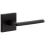 Viaggio Motivo Right Handed Solid Brass Passage Door Lever Set with Brezza Lever and Quadrato Leather Backplate - 2-3/4" Backset Satin Black