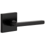 Viaggio Quadrato Right Handed Solid Brass Passage Door Lever Set with Milano Lever and Quadrato Backplate - 2-3/4" Backset Satin Black
