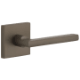Viaggio Quadrato Right Handed Solid Brass Passage Door Lever Set with Milano Lever and Quadrato Backplate - 2-3/4" Backset Titanium Gray