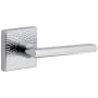 Viaggio Quadrato Hammered Right Handed Solid Brass Passage Door Lever Set with Milano Lever and Quadrato Hammered Backplate - 2-3/4" Backset Bright Chrome