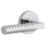 Viaggio Circolo Left Handed Solid Brass Passage Door Lever Set with Contempo Rebar Lever and Circolo Rosette - 2-3/8" Backset Bright Chrome