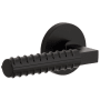 Viaggio Circolo Left Handed Solid Brass Passage Door Lever Set with Contempo Rebar Lever and Circolo Rosette - 2-3/8" Backset Satin Black