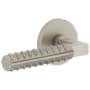Viaggio Circolo Left Handed Solid Brass Passage Door Lever Set with Contempo Rebar Lever and Circolo Rosette - 2-3/8" Backset Satin Nickel
