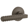 Viaggio Circolo Left Handed Solid Brass Passage Door Lever Set with Contempo Rebar Lever and Circolo Rosette - 2-3/8" Backset Titanium Gray
