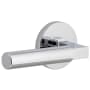 Viaggio Circolo Left Handed Solid Brass Passage Door Lever Set with Contempo Lever and Circolo Rosette - 2-3/4" Backset Bright Chrome