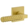 Viaggio Quadrato Left Handed Solid Brass Passage Door Lever Set with Contempo Rebar Lever and Quadrato Backplate - 2-3/8" Backset Satin Brass
