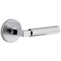 Viaggio Circolo Hammered Right Handed Solid Brass Passage Door Lever Set with Contempo Lever and Circolo Hammered Rosette - 2-3/4" Backset Bright Chrome