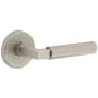 Viaggio Circolo Hammered Right Handed Solid Brass Passage Door Lever Set with Contempo Lever and Circolo Hammered Rosette - 2-3/4" Backset Satin Nickel