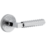 Viaggio Circolo Hammered Right Handed Solid Brass Passage Door Lever Set with Contempo Rebar Lever and Circolo Hammered Rosette - 2-3/4" Backset Bright Chrome