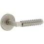 Viaggio Circolo Hammered Right Handed Solid Brass Passage Door Lever Set with Contempo Rebar Lever and Circolo Hammered Rosette - 2-3/4" Backset Satin Nickel