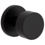 Viaggio Circolo Solid Brass Privacy Door Knob Set with Modern Round Flat Disc Knob and Round Rosette - 2-3/8" Backset Satin Black