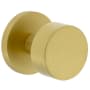 Viaggio Circolo Solid Brass Privacy Door Knob Set with Modern Round Flat Disc Knob and Round Rosette - 2-3/8" Backset Satin Brass