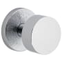 Viaggio Motivo Solid Brass Privacy Door Knob Set with Circolo Brass Knob and Linen Rosette - 2-3/8" Backset Bright Chrome