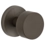 Viaggio Motivo Solid Brass Privacy Door Knob Set with Circolo Brass Knob and Linen Rosette - 2-3/8" Backset Titanium Gray