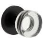Viaggio Circolo Solid Brass Privacy Door Knob Set with Crystal Knob and Circolo Rosette - 2-3/8" Backset Satin Black