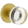 Viaggio Circolo Solid Brass Privacy Door Knob Set with Crystal Knob and Circolo Rosette - 2-3/8" Backset Satin Brass