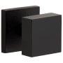 Viaggio Motivo Solid Brass Privacy Door Knob Set with Quadrato Brass Knob and Linen Backplate - 2-3/8" Backset Satin Black