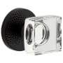 Viaggio Circolo Hammered Solid Brass Privacy Door Knob Set with Quadrato Crystal Knob and Hammered Rosette - 2-3/4" Backset Satin Black