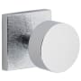 Viaggio Motivo Solid Brass Privacy Door Knob Set with Circolo Brass Knob and Quadrato Linen Backplate - 2-3/4" Backset Bright Chrome