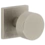 Viaggio Motivo Solid Brass Privacy Door Knob Set with Circolo Brass Knob and Quadrato Linen Backplate - 2-3/4" Backset Satin Nickel