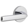 Viaggio Circolo Left Handed Solid Brass Privacy Door Lever Set with Bella Lever and Circolo Rosette - 2-3/8" Backset Bright Chrome
