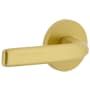 Viaggio Circolo Left Handed Solid Brass Privacy Door Lever Set with Bella Lever and Circolo Rosette - 2-3/8" Backset Satin Brass