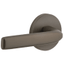 Viaggio Circolo Left Handed Solid Brass Privacy Door Lever Set with Bella Lever and Circolo Rosette - 2-3/8" Backset Titanium Gray