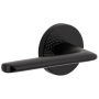 Viaggio Circolo Hammered Left Handed Solid Brass Privacy Door Lever Set with Brezza Lever and Circolo Hammered Rosette - 2-3/8" Backset Satin Black
