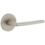 Viaggio Circolo Right Handed Solid Brass Privacy Door Lever Set with Brezza Lever and Circolo Rosette - 2-3/8" Backset Satin Nickel
