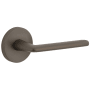 Viaggio Circolo Right Handed Solid Brass Privacy Door Lever Set with Brezza Lever and Circolo Rosette - 2-3/8" Backset Titanium Gray