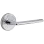 Viaggio Circolo Hammered Right Handed Solid Brass Privacy Door Lever Set with Brezza Lever and Circolo Hammered Rosette - 2-3/8" Backset Bright Chrome