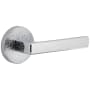 Viaggio Motivo Right Handed Solid Brass Privacy Door Lever Set with Lusso Lever and Circolo Leather Rosette - 2-3/8" Backset Bright Chrome