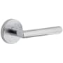 Viaggio Motivo Right Handed Solid Brass Privacy Door Lever Set with Moderno Lever and Circolo Linen Rosette - 2-3/8" Backset Bright Chrome