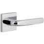Viaggio Quadrato Right Handed Solid Brass Privacy Door Lever Set with Bella Lever and Quadrato Backplate - 2-3/8" Backset Bright Chrome