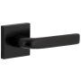Viaggio Quadrato Right Handed Solid Brass Privacy Door Lever Set with Bella Lever and Quadrato Backplate - 2-3/8" Backset Satin Black