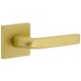Viaggio Quadrato Right Handed Solid Brass Privacy Door Lever Set with Bella Lever and Quadrato Backplate - 2-3/8" Backset Satin Brass