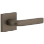 Viaggio Quadrato Right Handed Solid Brass Privacy Door Lever Set with Bella Lever and Quadrato Backplate - 2-3/8" Backset Titanium Gray