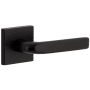 Viaggio Motivo Right Handed Solid Brass Privacy Door Lever Set with Bella Lever and Quadrato Leather Backplate - 2-3/8" Backset Satin Black