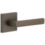 Viaggio Motivo Right Handed Solid Brass Privacy Door Lever Set with Lusso Lever and Quadrato Leather Backplate - 2-3/8" Backset Titanium Gray