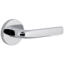 Viaggio Circolo Right Handed Solid Brass Privacy Door Lever Set with Bella Lever and Circolo Rosette - 2-3/4" Backset Bright Chrome