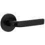 Viaggio Circolo Right Handed Solid Brass Privacy Door Lever Set with Bella Lever and Circolo Rosette - 2-3/4" Backset Satin Black
