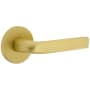 Viaggio Circolo Right Handed Solid Brass Privacy Door Lever Set with Bella Lever and Circolo Rosette - 2-3/4" Backset Satin Brass