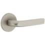 Viaggio Circolo Right Handed Solid Brass Privacy Door Lever Set with Bella Lever and Circolo Rosette - 2-3/4" Backset Satin Nickel