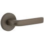Viaggio Circolo Right Handed Solid Brass Privacy Door Lever Set with Bella Lever and Circolo Rosette - 2-3/4" Backset Titanium Gray