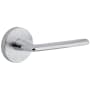 Viaggio Motivo Right Handed Solid Brass Privacy Door Lever Set with Brezza Lever and Circolo Linen Rosette - 2-3/4" Backset Bright Chrome
