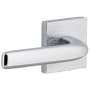 Viaggio Motivo Left Handed Solid Brass Privacy Door Lever Set with Bella Lever and Quadrato Linen Backplate - 2-3/4" Backset Bright Chrome
