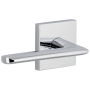 Viaggio Quadrato Left Handed Solid Brass Privacy Door Lever Set with Brezza Lever and Quadrato Backplate - 2-3/4" Backset Bright Chrome