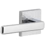 Viaggio Quadrato Hammered Left Handed Solid Brass Privacy Door Lever Set with Lusso Lever and Quadrato Hammered Backplate - 2-3/4" Backset Bright Chrome